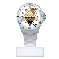 Colorful Modern Geometric Triangles Pattern Nurses Watches by Dushan