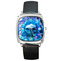 Skull Worship Square Metal Watches by icarusismartdesigns