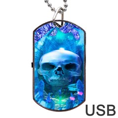 Skull Worship Dog Tag Usb Flash (one Side)