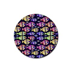 Colorful Fishes Pattern Design Rubber Coaster (round) 