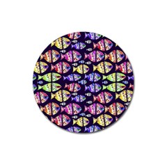 Colorful Fishes Pattern Design Magnet 3  (round)