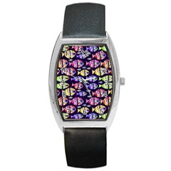 Colorful Fishes Pattern Design Barrel Metal Watches