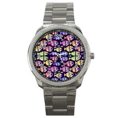 Colorful Fishes Pattern Design Sport Metal Watches