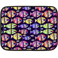 Colorful Fishes Pattern Design Double Sided Fleece Blanket (mini) 