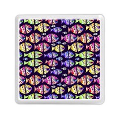 Colorful Fishes Pattern Design Memory Card Reader (square) 