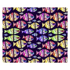 Colorful Fishes Pattern Design Double Sided Flano Blanket (small) 