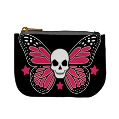 Monarch Skull: Pink Version Coin Change Purse by Ellador