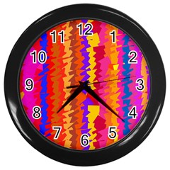 Colorful Pieces Wall Clock (black)