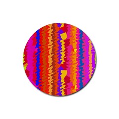 Colorful Pieces Rubber Coaster (round)