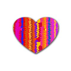 Colorful Pieces Rubber Coaster (heart)