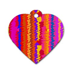 Colorful Pieces Dog Tag Heart (one Side)