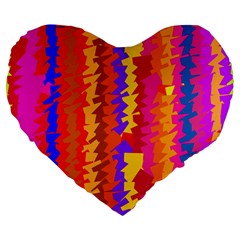 Colorful Pieces Large 19  Premium Heart Shape Cushion by LalyLauraFLM