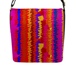 Colorful Pieces Flap Closure Messenger Bag (l)