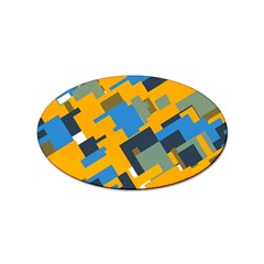 Blue Yellow Shapes Sticker (oval)