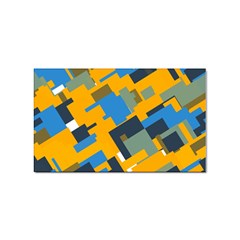 Blue Yellow Shapes Sticker (rectangular)