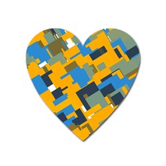 Blue Yellow Shapes Magnet (heart)