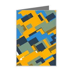 Blue Yellow Shapes Mini Greeting Card