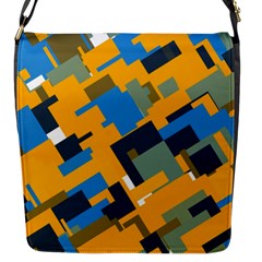 Blue Yellow Shapes Flap Closure Messenger Bag (s)