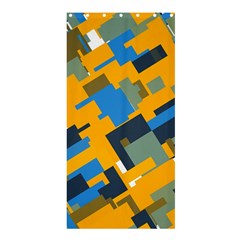 Blue Yellow Shapes	shower Curtain 36  X 72  by LalyLauraFLM