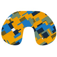 Blue Yellow Shapes Travel Neck Pillow