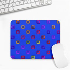 3d Squares On A Blue Background Small Mousepad by LalyLauraFLM