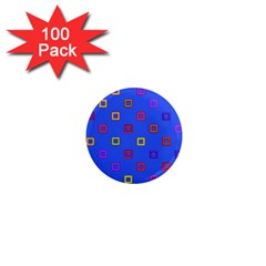 3d Squares On A Blue Background 1  Mini Magnet (100 Pack) 