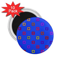 3d Squares On A Blue Background 2 25  Magnet (10 Pack) by LalyLauraFLM