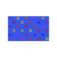 3d Squares On A Blue Background Sticker (rectangular) by LalyLauraFLM