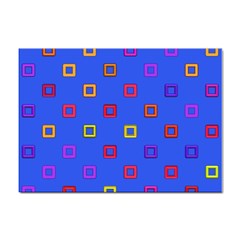 3d Squares On A Blue Background Sticker A4 (100 Pack)