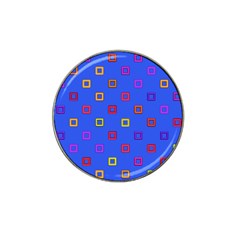 3d Squares On A Blue Background Hat Clip Ball Marker