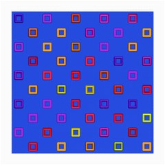 3d Squares On A Blue Background Medium Glasses Cloth (2 Sides) by LalyLauraFLM