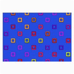 3d Squares On A Blue Background Large Glasses Cloth by LalyLauraFLM