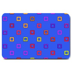 3d Squares On A Blue Background Large Doormat