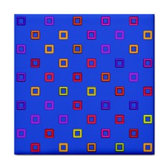 3d Squares On A Blue Background Face Towel by LalyLauraFLM