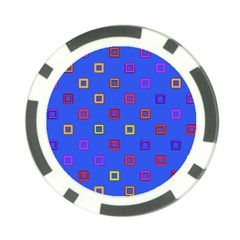 3d Squares On A Blue Background Poker Chip Card Guard (10 Pack)