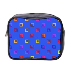 3d Squares On A Blue Background Mini Toiletries Bag (two Sides) by LalyLauraFLM