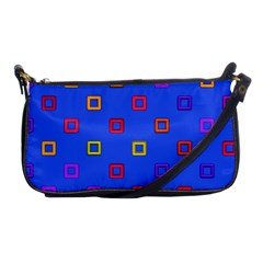 3d Squares On A Blue Background Shoulder Clutch Bag by LalyLauraFLM