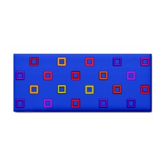 3d Squares On A Blue Background Hand Towel