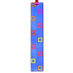 3d Squares On A Blue Background Large Book Mark