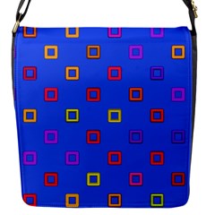 3d Squares On A Blue Background Flap Closure Messenger Bag (s) by LalyLauraFLM