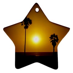 Sunset Scene At The Coast Of Montevideo Uruguay Ornament (star) 