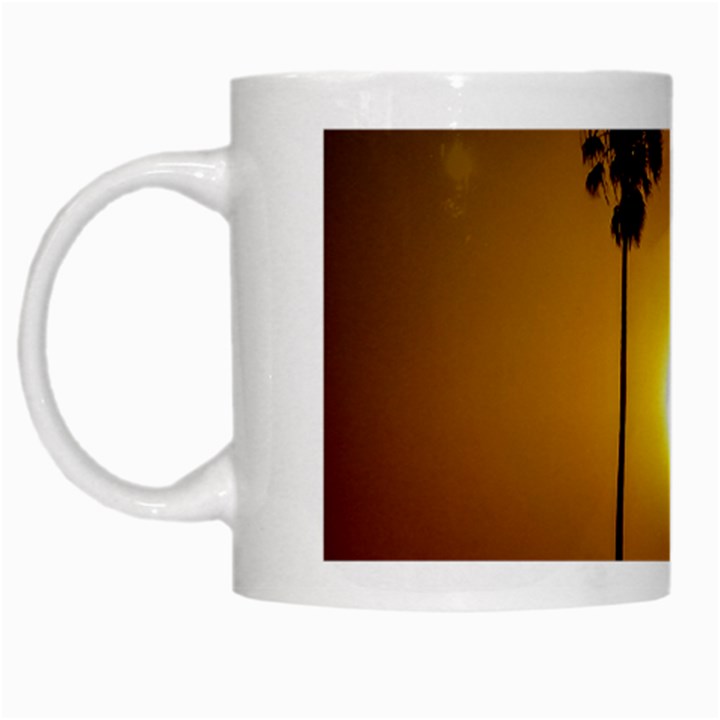 Sunset Scene at the Coast of Montevideo Uruguay White Mugs