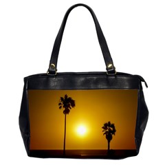 Sunset Scene At The Coast Of Montevideo Uruguay Office Handbags (2 Sides) 