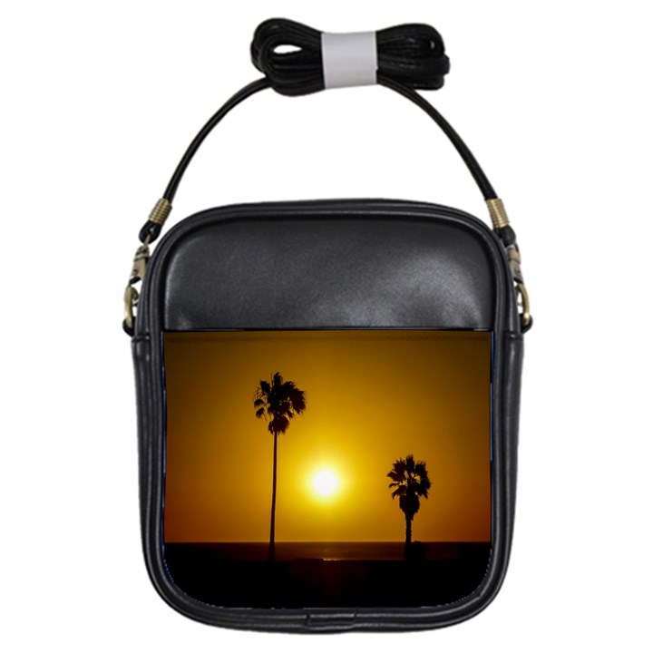 Sunset Scene at the Coast of Montevideo Uruguay Girls Sling Bags