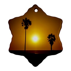 Sunset Scene At The Coast Of Montevideo Uruguay Snowflake Ornament (2-side)