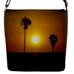 Sunset Scene At The Coast Of Montevideo Uruguay Flap Messenger Bag (s) by dflcprints