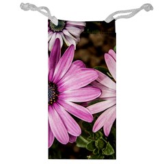 Beautiful Colourful African Daisies  Jewelry Bags by OZMedia