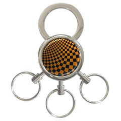 Abstract Square Checkers  3-ring Key Chains