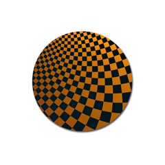 Abstract Square Checkers  Magnet 3  (round) by OZMedia