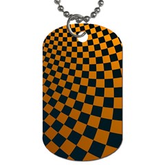 Abstract Square Checkers  Dog Tag (one Side) by OZMedia